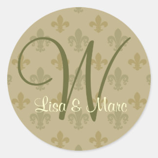 Customizable Monogram Classic Round Sticker