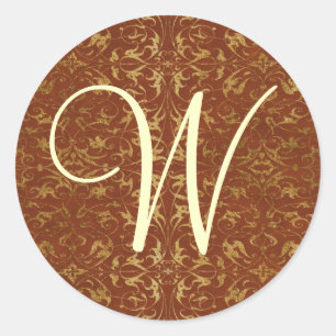 Customizable Monogram Classic Round Sticker