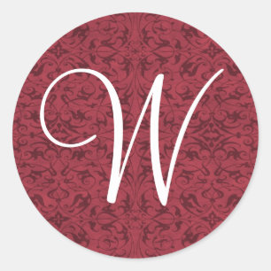 Customizable Monogram Classic Round Sticker