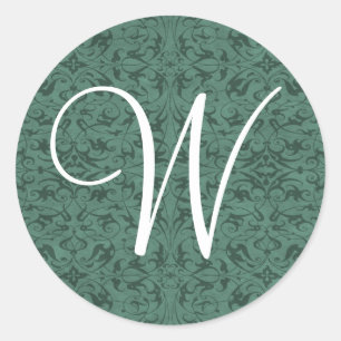 Customizable Monogram Classic Round Sticker