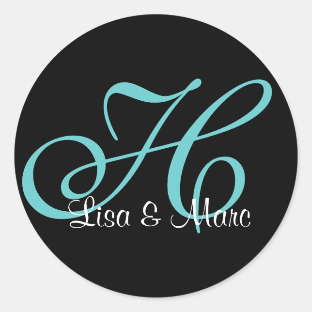 Customizable Monogram Classic Round Sticker (Front)