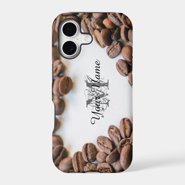 Customizable Monogram Coffeeholic phone case! (Back)