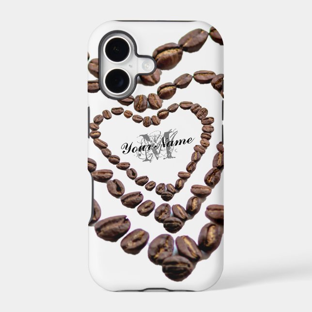 Customizable Monogram Coffeeholic phone case! (Back)