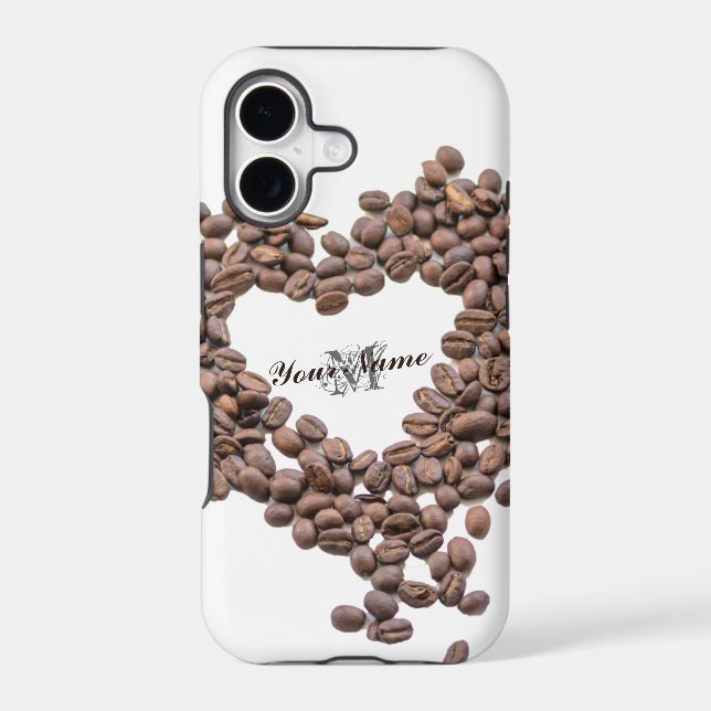 Customizable Monogram Coffeeholic phone case! (Back)