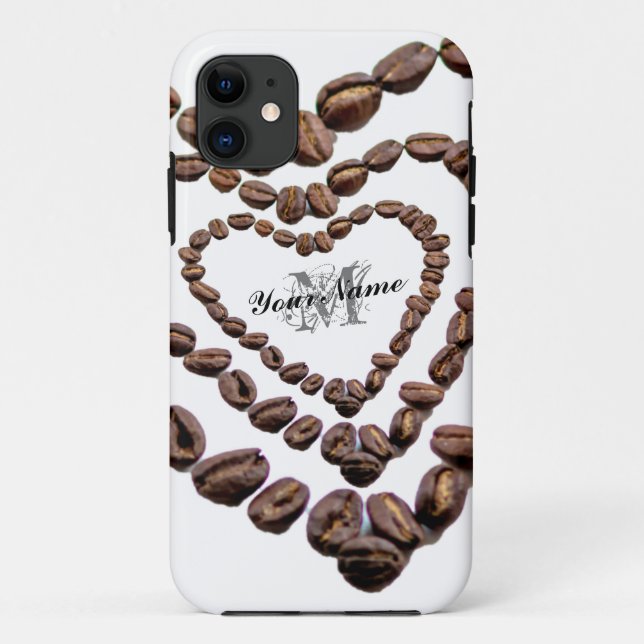 Customizable Monogram Coffeeholic phone case! Case-Mate iPhone Case (Back)