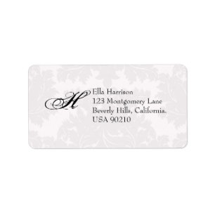 Customizable Monogram Damask Address Label