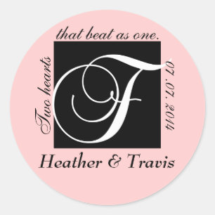 Customizable Monogram F Wedding Sticker