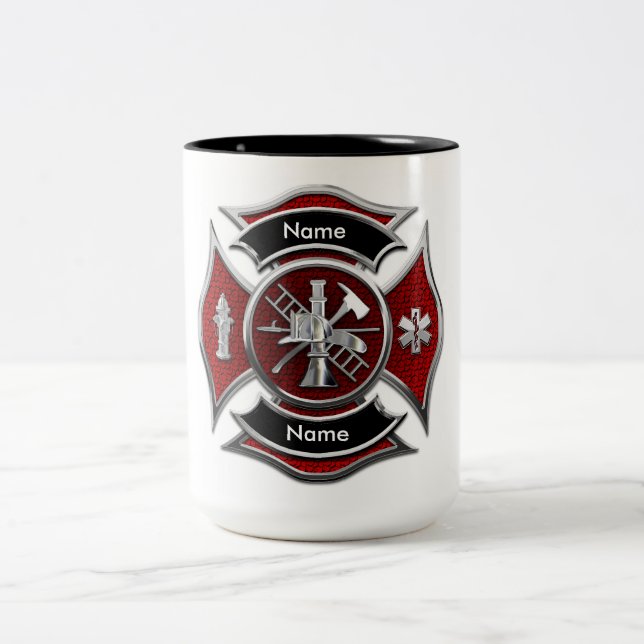 "CUSTOMIZABLE Monogram Firefighter" MUG (Center)