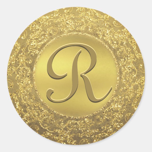 Customizable Monogram Gold Glam Seal (Front)