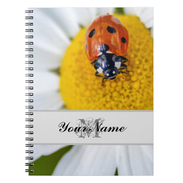 Customizable Monogram Good luck little ladybug! Notebook (Front)