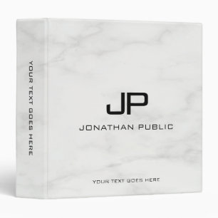 Customizable Monogram Initial Marble Template Binder