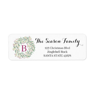 Customizable Monogram Label Christmas