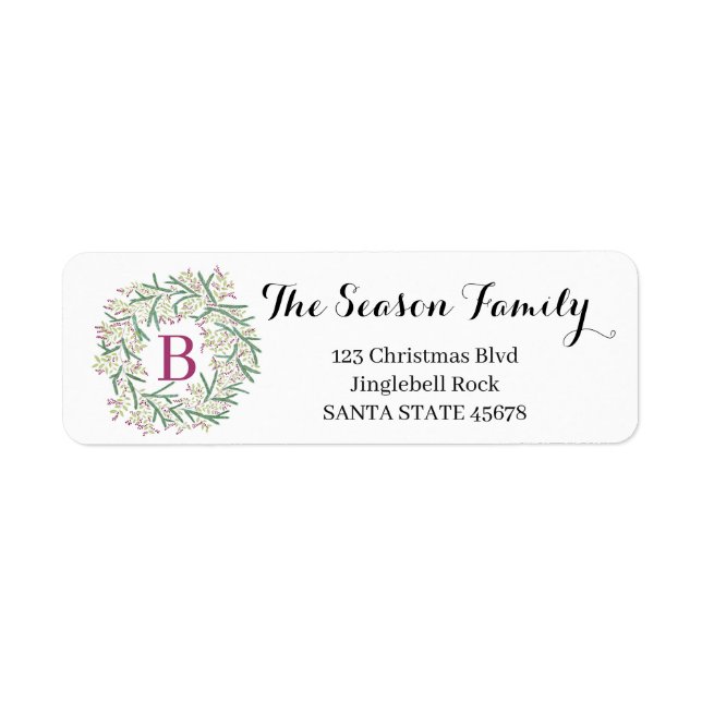 Customizable Monogram Label Christmas (Front)