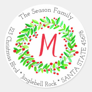 Customizable Monogram Label Christmas