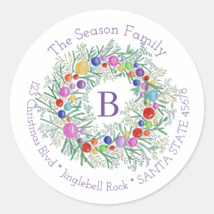 Customizable Monogram Label Christmas