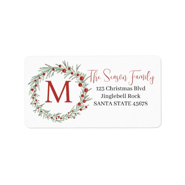 Customizable Monogram Label Christmas (Front)