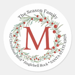 Customizable Monogram Label Christmas