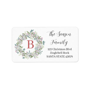 Customizable Monogram Label Christmas
