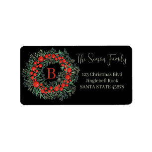 Customizable Monogram Label Christmas