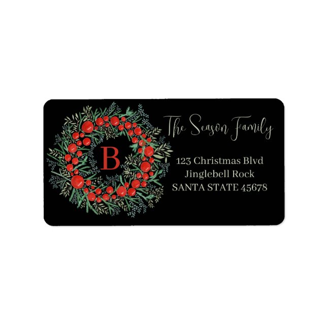 Customizable Monogram Label Christmas (Front)