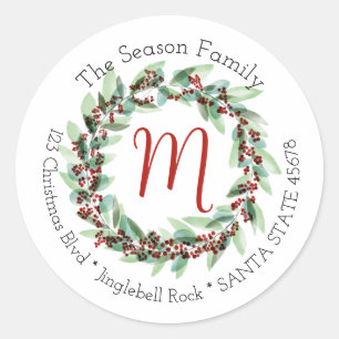 Customizable Monogram Label Christmas