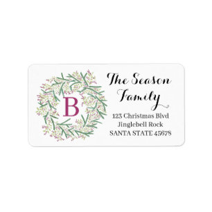 Customizable Monogram Label Christmas