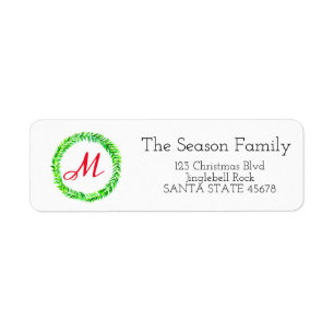 Customizable Monogram Label Christmas