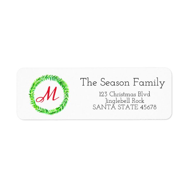 Customizable Monogram Label Christmas (Front)