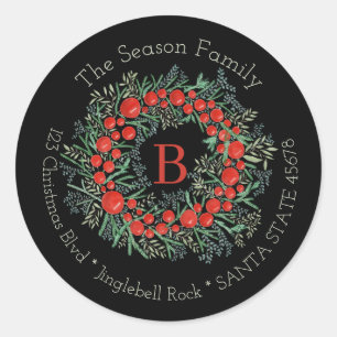 Customizable Monogram Label Christmas