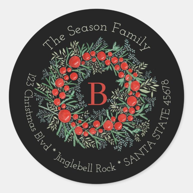 Customizable Monogram Label Christmas (Front)