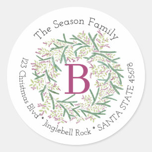 Customizable Monogram Label Christmas