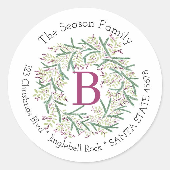 Customizable Monogram Label Christmas (Front)