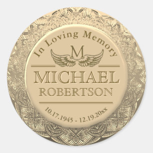 Customizable Monogram Memorial Gold Seal