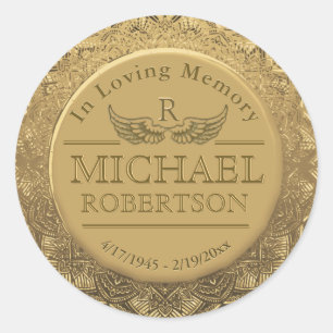 Customizable Monogram Memorial Gold Seal