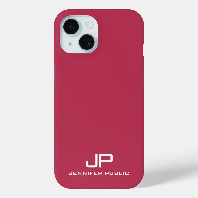 Customizable Monogram Name Template Viva Magenta Case-Mate iPhone Case (Back)
