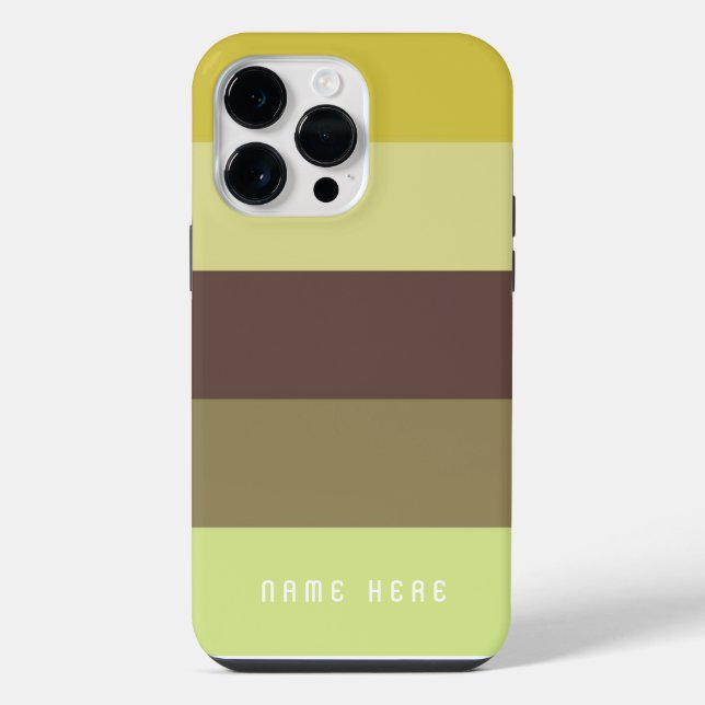 Customizable Monogram Name with ColorBlocks Design iPhone Case (Back)