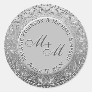 Customizable Monogram Silver Wedding Seal