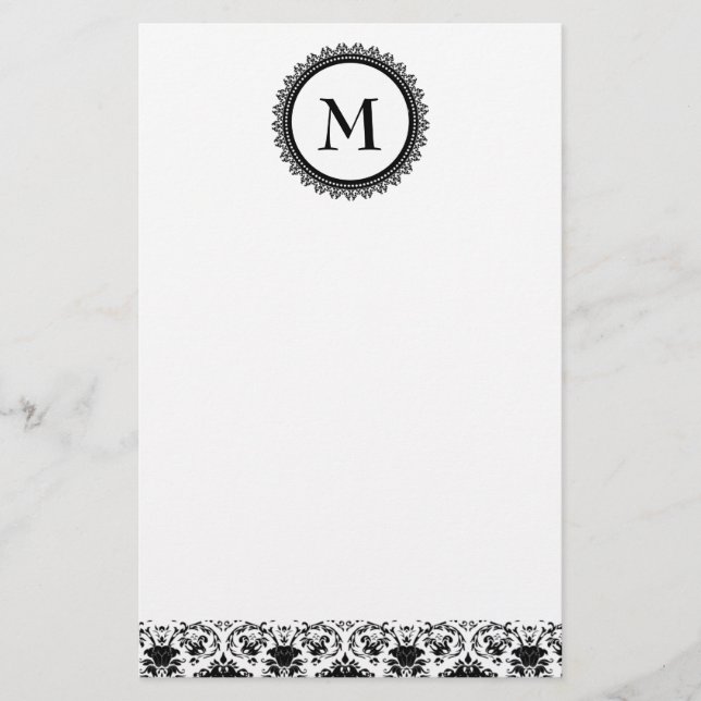 Customizable Monogram stationary Stationery (Front)