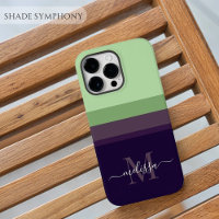Customizable Monogram with Cute Stripe Colour Bloc