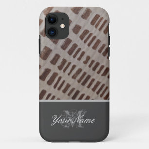Customizable Monogram with wooden grunge! iPhone 11 Case
