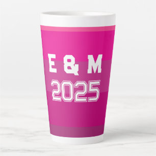 Customizable monogramm and years latte mug