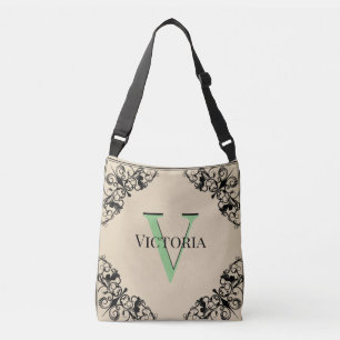 Customizable Monogrammed Cross - Body Tote Bag