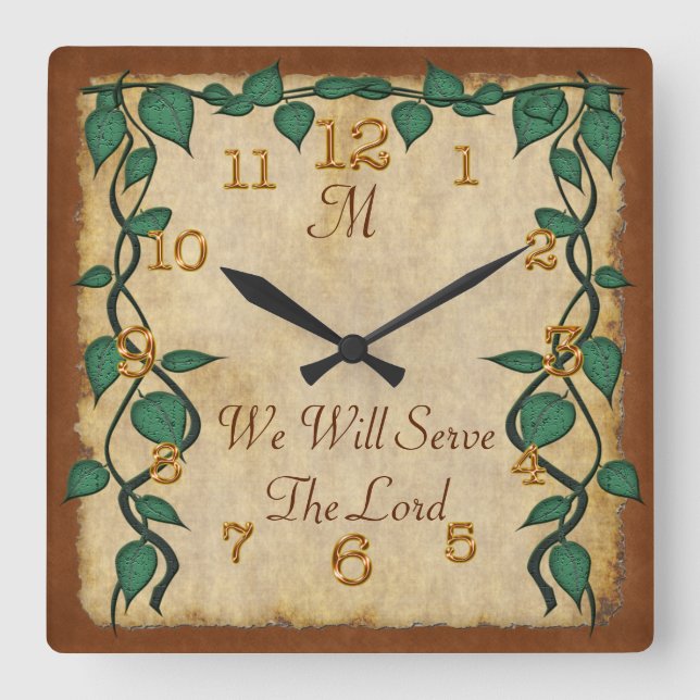 Customizable Monogrammed Vintage Christian Clocks (Front)