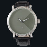 Customizable Moss Green Diagonal Watch<br><div class="desc">Make an impression with this sleek Moss Green Diagonal Watch — where modern colour theory meets minimalist design. Featuring a subtle diagonal division, one side matte and the other speckled, this timepiece captures balance and motion in a single glance. Its earthy yet sophisticated tone makes it ideal for both professional...</div>