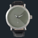 Customizable Moss Green Diagonal Watch<br><div class="desc">Make an impression with this sleek Moss Green Diagonal Watch — where modern colour theory meets minimalist design. Featuring a subtle diagonal division, one side matte and the other speckled, this timepiece captures balance and motion in a single glance. Its earthy yet sophisticated tone makes it ideal for both professional...</div>