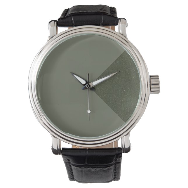 Customizable Moss Green Diagonal Watch (Front)