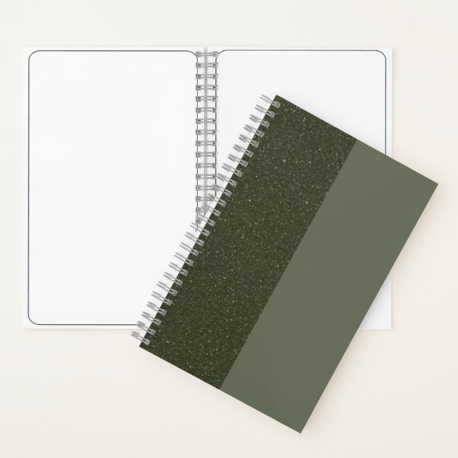 Customizable Moss Green Duo Sketchbook Notebook (Inside)