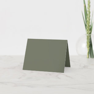 Customizable Moss Green Folded Announcement Card