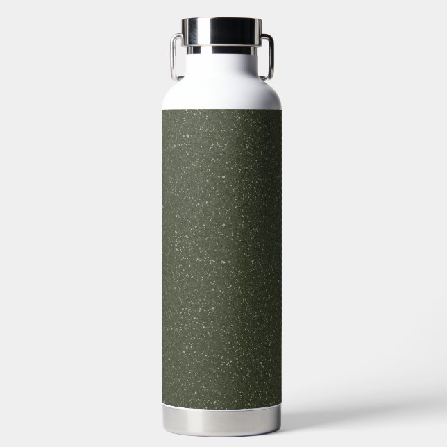 Customizable Moss Green Noise Water Bottle (Front)
