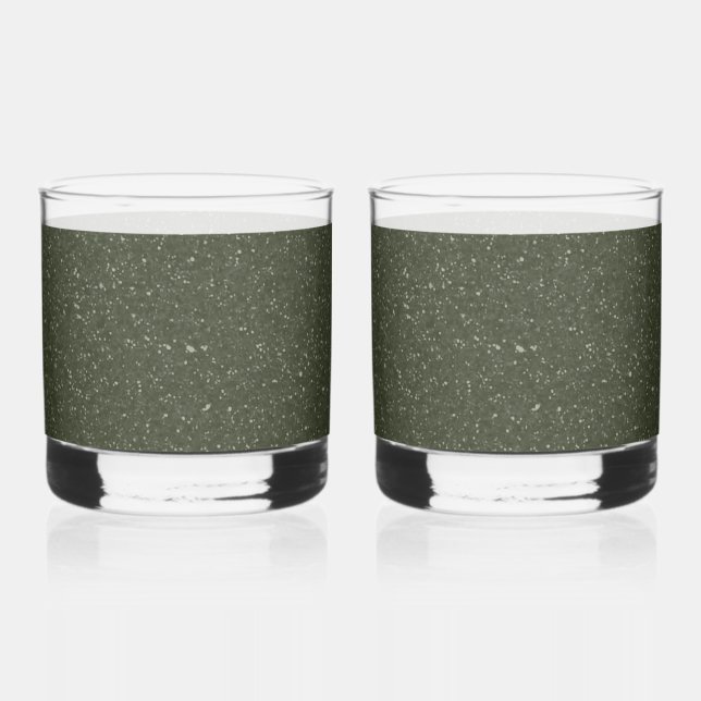 Customizable Moss Green Speckle Glasses (2 pcs) (Front)